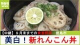 9月末までの貴重野菜「新れんこん」シャキシャキ&甘~い!塩コショウで豚バラと炒めたシンプル丼 徳島・川内町【川地洋平の最旬!丼マン】|TBS NEWS DIG