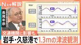 岩手・久慈港で1.3mの津波観測「防波堤を超える波も」広範囲に津波警報、交通機関にも影響が【Nスタ解説】|TBS NEWS DIG