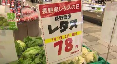 レタスが通常の半額ほどの特別価格で販売！7月2日は「な」「つ」の語呂