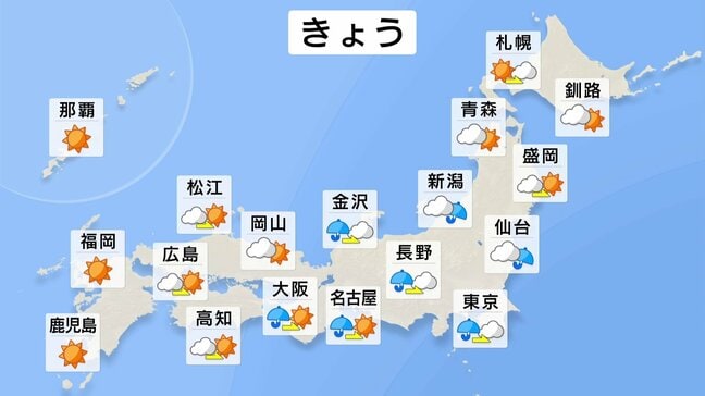 関東地方では午前中雨風強まり荒れた天気に　西日本は晴れる時間が長く気温上昇　北海道や青森も季節先取りの暖かさ|TBS NEWS DIG