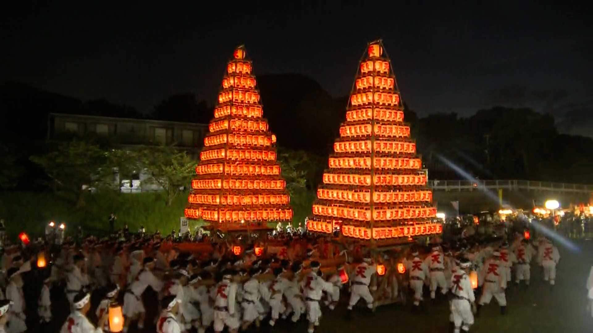 戸畑祇園大山笠の夜景