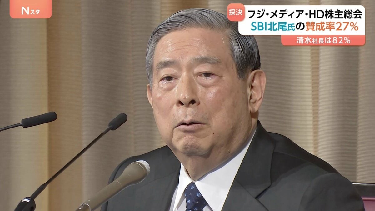フジHD株主総会で会社提案の取締役候補が大勝　SBI北尾会長の賛成率は27％