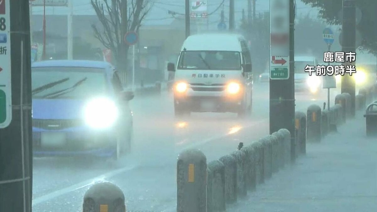 鹿屋市南部で約70ミリの非常に激しい雨 11日夕方にかけ大雨のおそれ