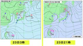 【天気予報】前線通過のタイミングで天気荒れる予想　九州・四国・近畿・東海・北陸・北海道地方予想(23日午前現在)|TBS NEWS DIG