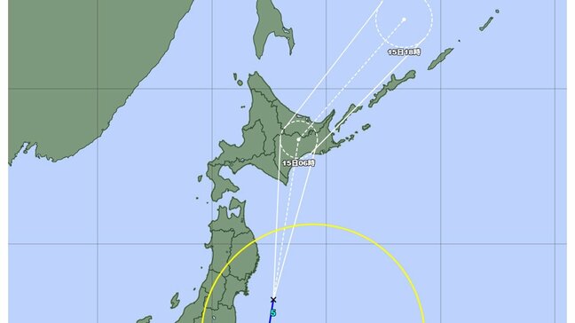 【台風5号】あす朝までは最大瞬間風速35メートルを維持…北海道に上陸コース 今後の進路と勢力を詳しく 気象庁発表|TBS NEWS DIG