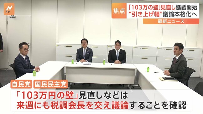 自民、国民民主両党が政策協議開始 国民「年収の壁」見直し求める|TBS NEWS DIG