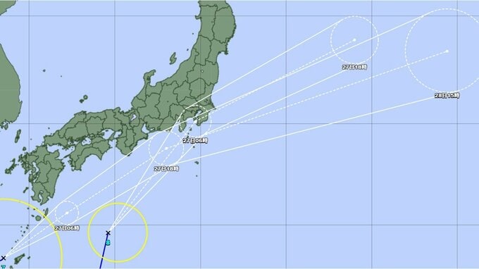 【台風情報】ダブル台風は今どこに？ 台風7号、8号の進路予想　あす関東直撃の可能性...日本列島への影響はどうなる？ 今後の全国の天気を画像で　気象庁　|　山形のニュース│TUYテレビユー山形