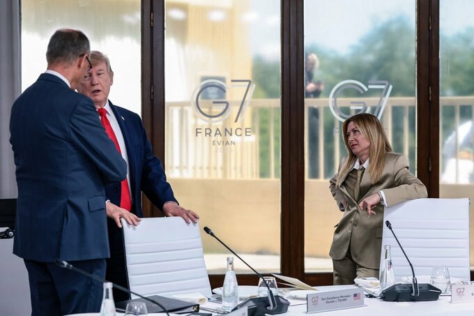 対トランプ融和に一石、メローニ氏が公然と反論－G7首脳で異例の対応