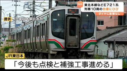 JR東日本 東北本線や常磐線などで使われている列車の台車枠にひび