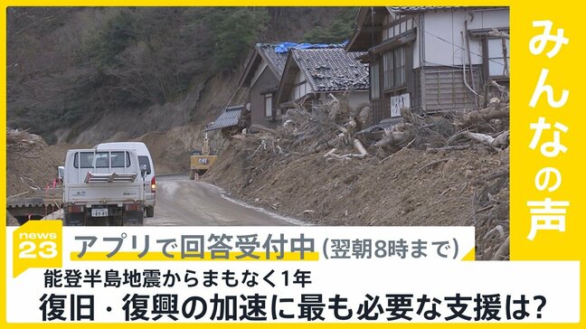 能登半島地震からまもなく1年　復旧・復興を加速させるため、最も必要な支援は？【news23】|TBS NEWS DIG