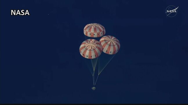 「アルテミス計画」宇宙船が地球に帰還 およそ半世紀ぶりの有人での月周回飛行を終え アメリカ・カリフォルニア州沖合に着水|TBS NEWS DIG