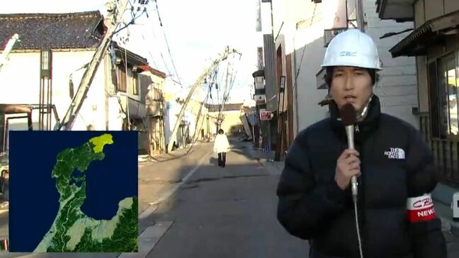 建物が倒壊し道路に散乱する屋根や壁　傾いた電柱から垂れ下がる電線　被害を受けた商店街の状況を現地から報告|TBS NEWS DIG
