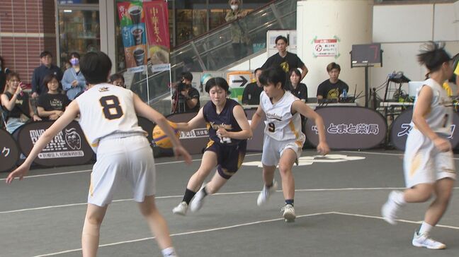 3人制バスケットボール　U18日本選手権県予選がアミュ広場で開催|TBS NEWS DIG