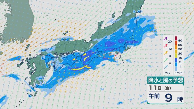 【大雨情報】秋雨前線は10日(木)は南下し北陸では雨は“小休止”状態に その後は再び北上で東海地方は週末にかけて雨が降りやすく土砂災害リスクが続く見込み 雨と風シミュレーション　|TBS NEWS DIG