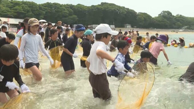 海の日を前に長崎鼻でサマーフェスティバル　子どもたちが地引き網を体験　大分|TBS NEWS DIG