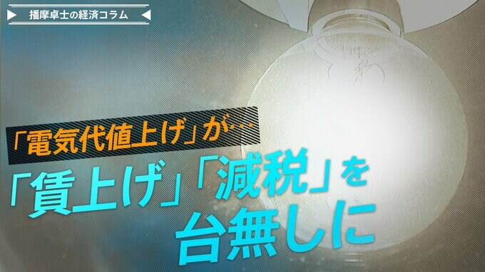 電気代値上げが『賃上げ』『減税』効果を台無しに【播摩卓士の経済コラム】|TBS NEWS DIG