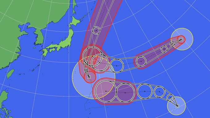 【トリプル台風】日本への影響は？ 27号(チョーイワン)・“越境台風”28号(ノロ)・新たに発生29号(コグマ) 最新の雨･風シミュレーション 台風情報　|　名古屋・愛知・岐阜・三重のニュース【CBC news】 | CBC web