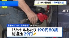 ガソリン小売価格 1リットル190円超に 過去最高を更新　きょうから新たな補助金を導入| TBS CROSS DIG with Bloomberg