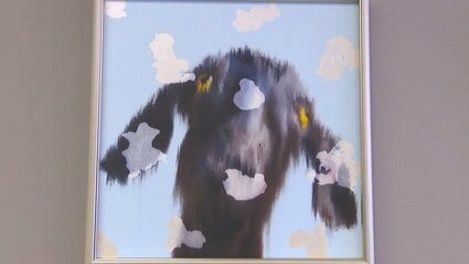67x112cm大型 油彩画観音様キャンパス手描き原画美術展出品作品真作 けんしん美術展」始まる 高校生から88歳までの油絵や日本画など力作163