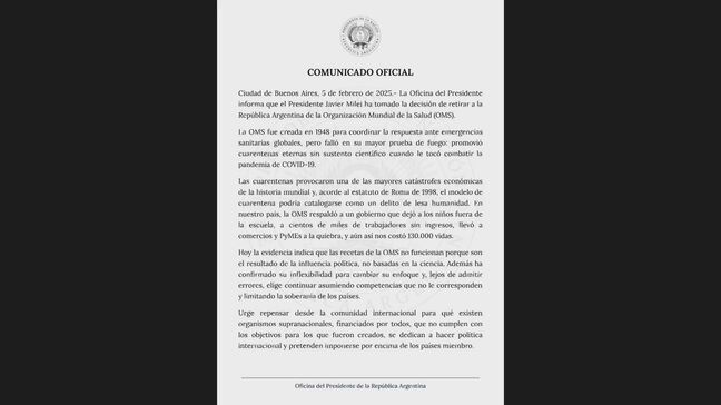 アルゼンチンがWHOからの脱退を表明　アメリカ・トランプ政権に続いて|TBS NEWS DIG