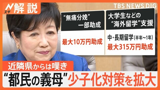 「課題を爆速で解決」東京・小池知事、無痛分娩の助成に続き…少子化対策を拡大 背景には何が?【Nスタ解説】|TBS NEWS DIG