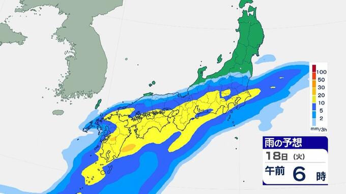 【大雨情報】線状降水帯が徳島・香川・愛媛・高知で18日午前に発生恐れ　警報級の大雨に警戒　東海地方で300ミリ　関東・四国で200ミリの雨予想【最新シミュレーション】|TBS NEWS DIG
