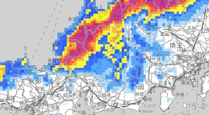 【大雪情報】交通障害に十分注意を　近畿北部も積雪増　滋賀・長浜市余呉町柳ケ瀬78㎝　兵庫・香美町兎和野高原100㎝（6日午前5時現在）8日にかけて冬型の気圧配置が再び強まり『警報級の大雪』となる可能性【大雪と雨のシミュレーション】　|　富山のニュース｜天気・防災｜チューリップテレビ