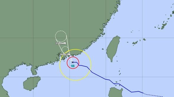 【台風情報】「強い」勢力の台風12号　南シナ海を西北西へ進む　26日昼には中国・華南へ　27日には温帯低気圧に変わる見込み【降水と風のシミュレーション】　|　富山のニュース｜天気・防災｜チューリップテレビ