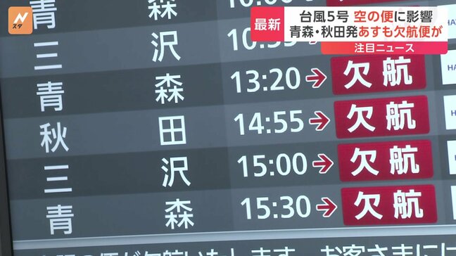 【空の便】台風5号の影響でJAL・ANA計95便が欠航 13日もANAが3便欠航を発表 午後4時現在|TBS NEWS DIG