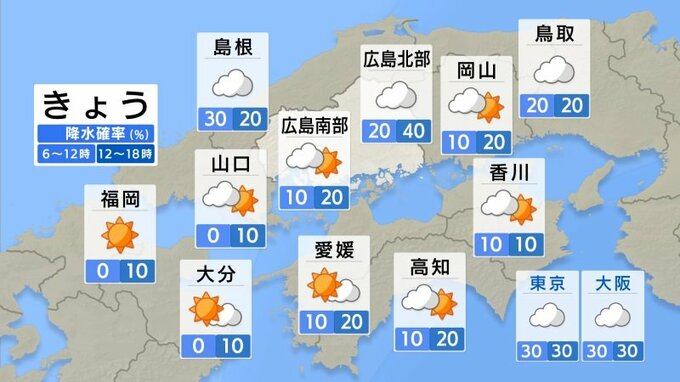 【きょう7/17(水) 広島天気】日差しが届き暑くなる　午後には北部でにわか雨も|TBS NEWS DIG