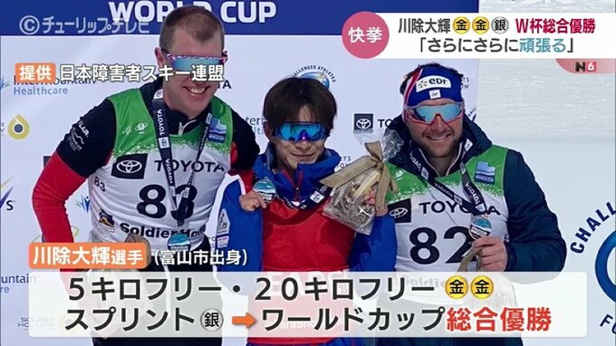 パラノルディックスキー川除大輝選手　ワールドカップで総合優勝　アメリカ・ユタ州　|　富山のニュース｜天気・防災｜チューリップテレビ