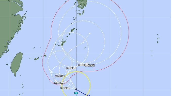 【台風情報】台風26号(スリゲ)は今どこに？ 今後は「強い」勢力となり沖縄・九州などに接近の可能性...最大瞬間風速60m/s　このあとの勢力と進路を詳しく　今後の全国の天気を画像で　気象庁　|　山形のニュース│TUYテレビユー山形