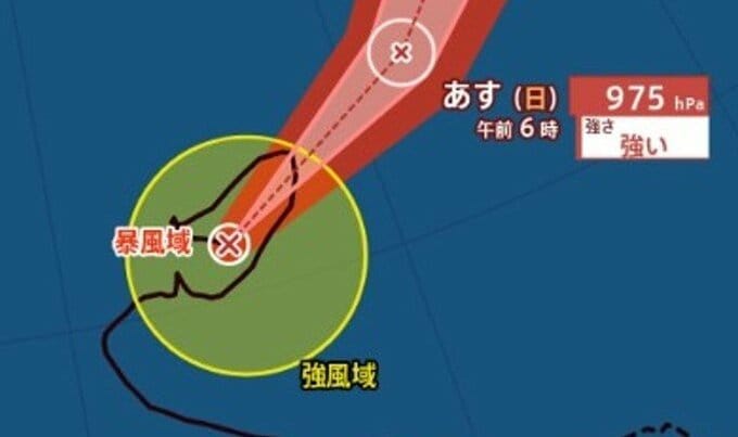 【台風情報】日本のはるか東で… “グルッと” 南東に進む台風19号（ノグリー）28日には勢力強め “東北東” へ　その後は温帯低気圧に【雨と風のシミュレーション】　|　富山のニュース｜天気・防災｜チューリップテレビ