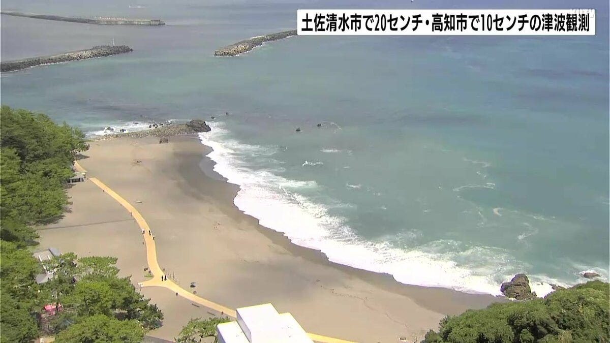 高知・土佐清水市で20センチ、高知市で10センチの津波観測 高知県に