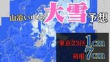 【大雪情報】東京23区でも降雪のおそれ　関東甲信の山地で最大30cm予想　気温低下なら“警報級の大雪”の可能性も　3日から4日にかけて【雨と風のシミュレーション】　|　富山のニュース｜天気・防災｜チューリップテレビ
