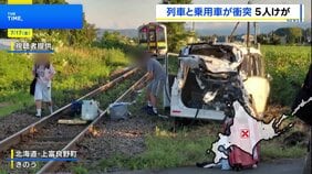 JR富良野線の踏切で列車と乗用車が衝突 乗用車に乗っていた中国人観光客5人けが 北海道・上富良野町|TBS NEWS DIG