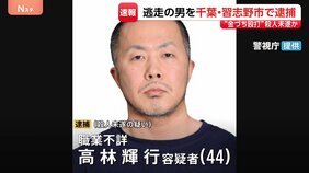 “金づち殴打”逃走中の高林輝行容疑者（44）逮捕　千葉・習志野市内のアパート潜伏中に発見 “車で逃走の可能性” 防犯カメラのリレー捜査で行方追う|TBS NEWS DIG