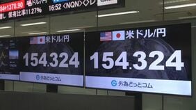 【速報】円相場 一時1ドル＝154円台前半 円高進行　今年2月下旬以来、約半年ぶり水準|TBS NEWS DIG