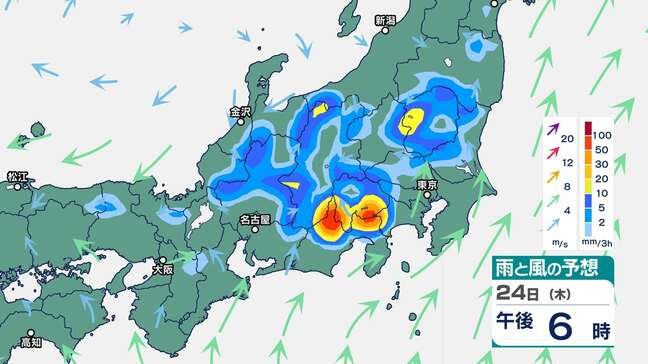 【関東甲信】大気の状態が非常に不安定に…昼過ぎから夜遅くにかけて雷を伴った『非常に激しい雨』の降る所がある見込み『警報級の大雨』となる可能性も【雨と風のシミュレーション】|TBS NEWS DIG