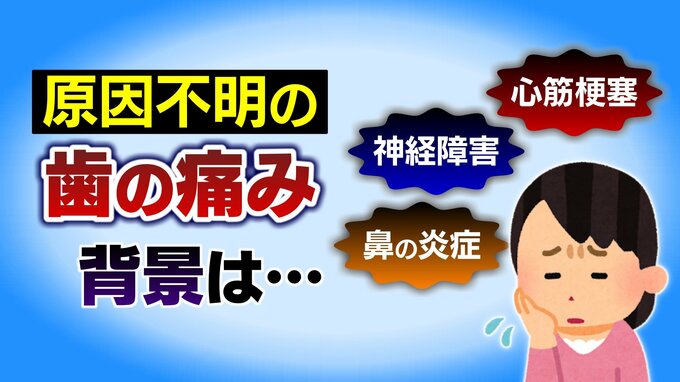 「歯が痛いのに異常なし」は、心疾患や神経障害が原因かも…？根幹治療をしても痛みが引かない「非歯原性歯痛」の特徴は【歯科医師が解説】　|　富山のニュース｜天気・防災｜チューリップテレビ