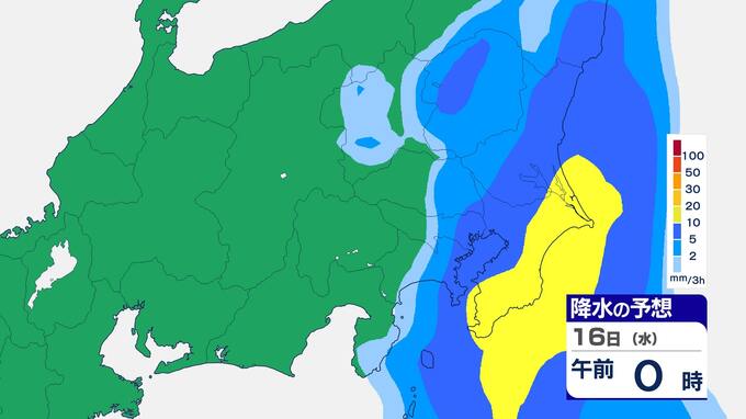 関東甲信地方　17日にかけて大雨のおそれ　多いところで1時間に50mm予想　警報発表地域が拡大する可能性も　【雨と風のシミュレーション】　|　富山のニュース｜天気・防災｜チューリップテレビ