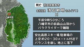スキー場の駐車場にパラグライダーの男性(71)落下　病院に運ばれるも死亡　上空20～30mでバランス崩す　岩手・八幡平市|TBS NEWS DIG