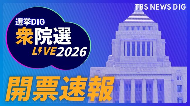 【リアルタイム開票速報】衆議院選挙2026「あなたの選挙区の結果は?」 当選確実の情報や出口調査をライブ配信|TBS NEWS DIG