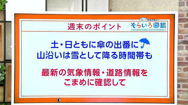 高知の天気　土日は広く傘の出番に　山添では雪として降る時間帯も　東杜和気象予報士が解説|TBS NEWS DIG