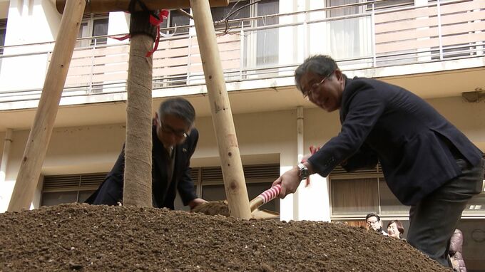 「心が和んでいただければ」岡山南ロータリークラブが旭川荘にソメイヨシノ2本を寄贈　春を迎えると施設は一面桜色に【岡山】　|　岡山・香川のニュース | 天気 | RSK山陽放送