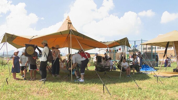 大分川の河川敷でキャンプや水のアクティビティ体験イベント 大分　|　大分のニュース｜OBS NEWS｜大分放送
