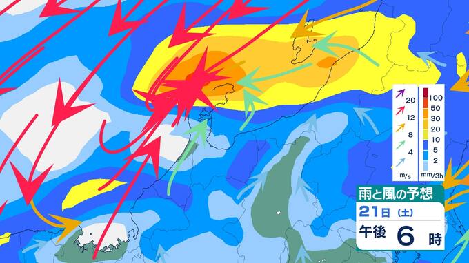 【北陸　大雨情報】22日頃にかけ断続的に雨が降り警報級の大雨となる可能性　あす夕方にかけて雷を伴って激しい雨が降り大雨となる所も【23日まで雨風シミュレーション】|TBS NEWS DIG