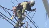 高さ80メートルの現場で “ワイヤー2本だけ”の足場 高圧電線の作業現場をカメラで体感! 熊本|TBS NEWS DIG