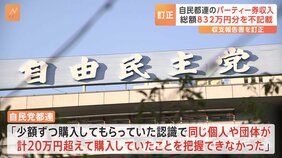 自民党東京都連 パーティー券収入832万円分不記載 収支報告書を訂正 都連「(記載義務の)20万円に達することが把握できなかった」|TBS NEWS DIG