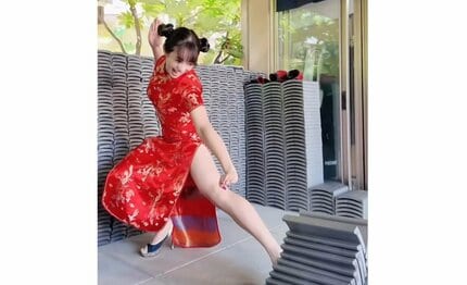 堀江聖夏 】 「片手寸勁で15段に挑戦!!」 チャイナドレス姿で瓦割り